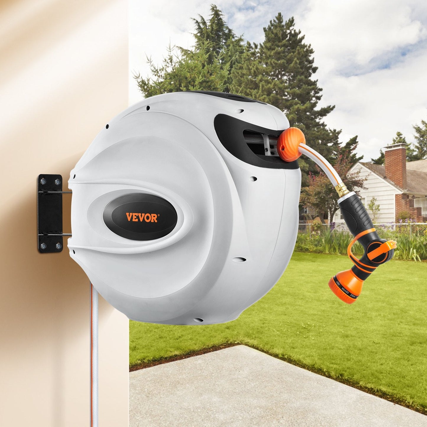 💦 130ft Heavy-Duty Hose Reel 🌟 Auto Rewind | Wall Mount 🚿 9-in-1 Spray & Tangle-Free Magic!🔥Summer Limited-Time Offer